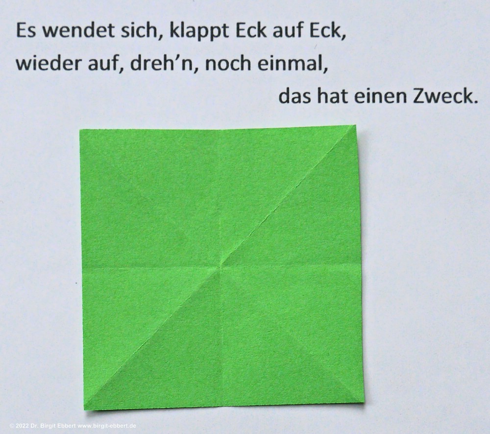 Das grüne Quadrat (Faltgeschichte von Birgit Ebbert) - PapierZen®